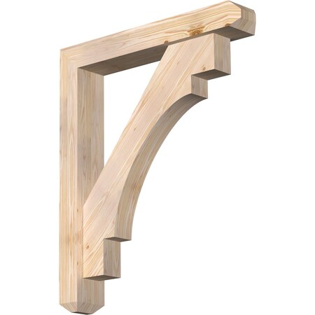 Ekena Millwork Merced Craftsman Smooth Bracket w/ Offset Brace, Douglas Fir, 5 1/2"W x 32"D x 38"H BKT0604X32X38MRC04SDF